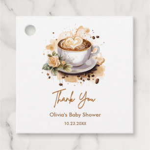 Coffee Baby is Brewing Baby Shower Thank You Favour Tags
