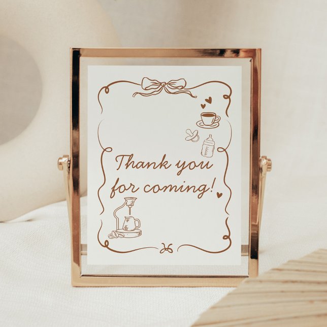 Coffee Baby is Brewing Baby Shower Thank you Sign (Coffee Baby is Brewing Baby Shower Sign)