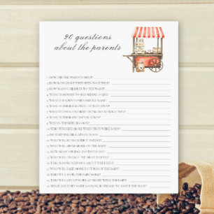 Coffee baby shower - 20 questions about parent