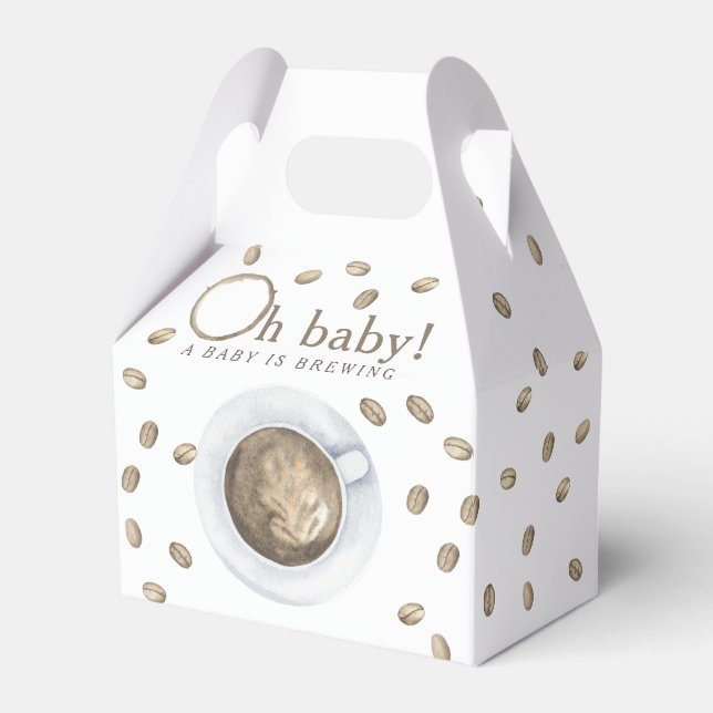 Coffee Baby shower - A baby is brewing Favour Box (Front Side)
