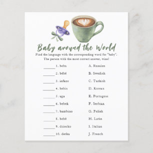 Coffee baby shower - Baby around the world game