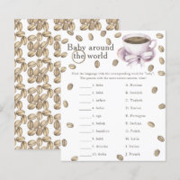 Coffee baby shower - Baby around the world game