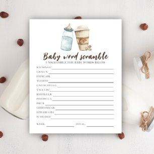 Coffee baby shower - Baby Word Scramble