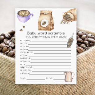 Coffee baby shower - Baby Word Scramble