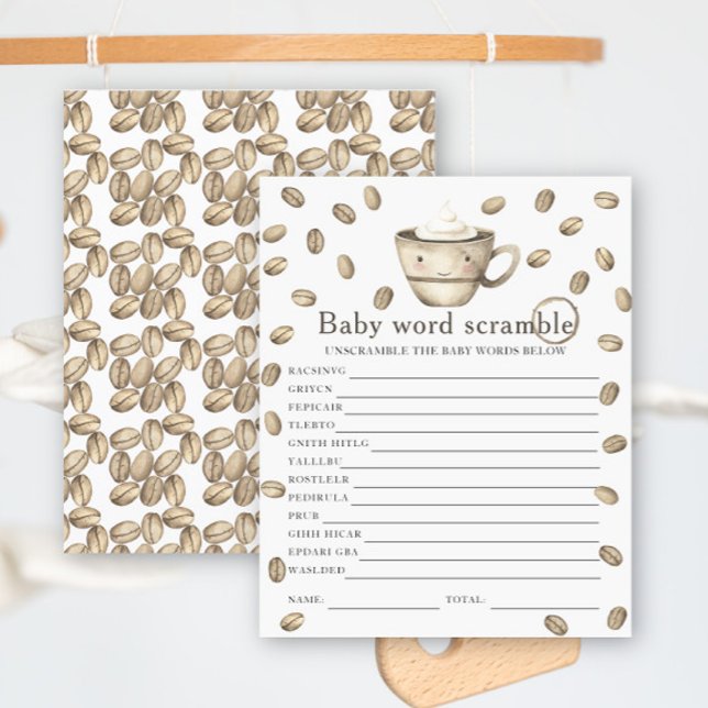 Coffee baby shower - Baby Word Scramble (Creator Uploaded)