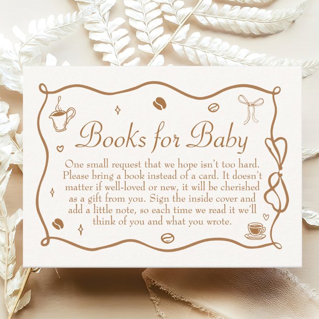 Coffee Baby Shower Books for Baby Enclosure Card (Creator Uploaded)