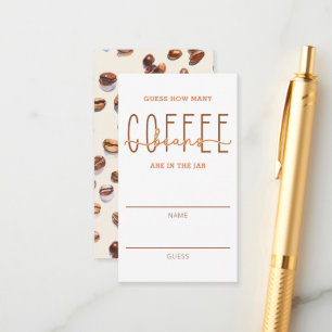 Coffee Baby Shower Coffee Bean Guessing Game Card