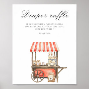 Coffee baby shower - diaper raffle poster