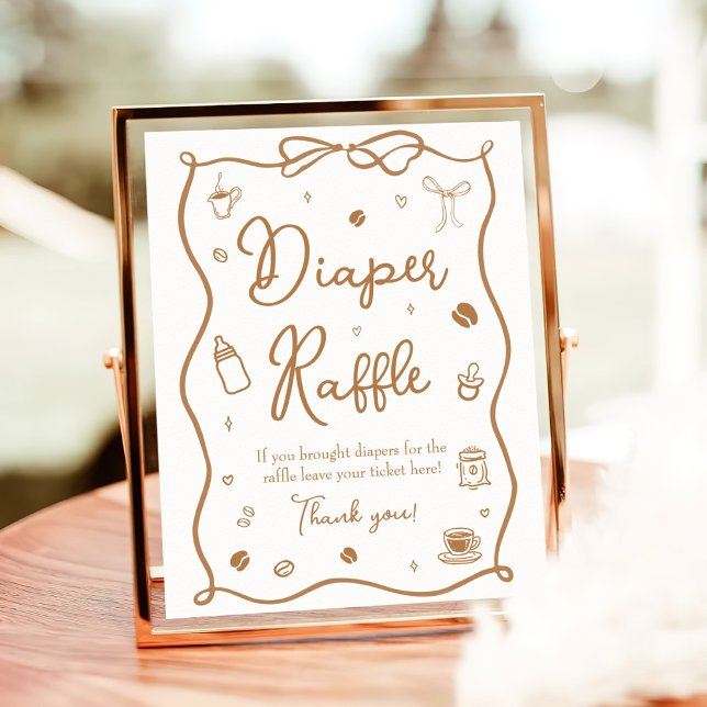 Coffee Baby Shower Diaper Raffle  Poster (Creator Uploaded)