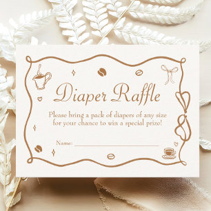 Coffee Baby Shower Diaper Raffle Tickets Enclosure Card