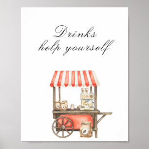 Coffee baby shower - Drinks, help yourself Poster