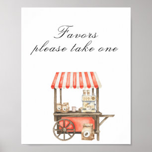 Coffee baby shower - favours, please take one poster
