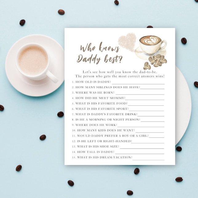 Coffee baby shower - Game Who knows daddy best (Creator Uploaded)