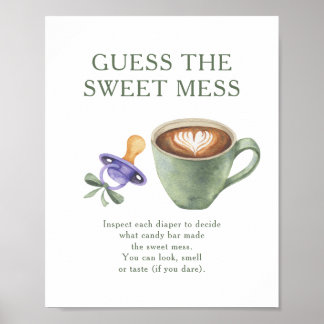 Coffee baby shower Guess the sweet mess Poster