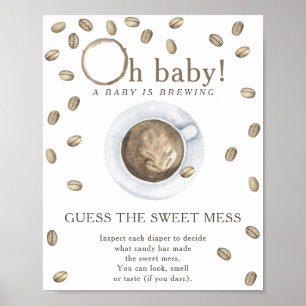 Coffee baby shower Guess the sweet mess Poster