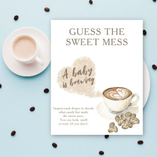 Coffee baby shower Guess the sweet mess Poster
