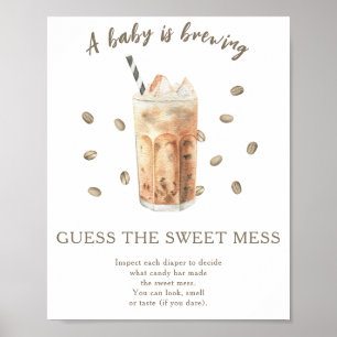 Coffee baby shower Guess the sweet mess Poster