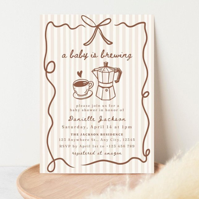 Coffee Baby Shower Invitation Baby Is Brewing Invi (Creator Uploaded)