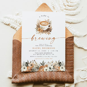 Coffee Baby Shower Invite, A Baby Is Brewing Invitation