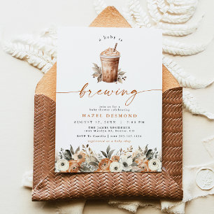 Coffee Baby Shower Invite, A Baby Is Brewing Invitation