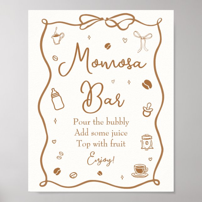Coffee Baby Shower Momosa Bar Poster (Front)