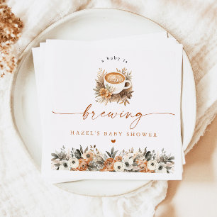 Coffee Baby Shower Napkins, Baby Is Brewing Napkin
