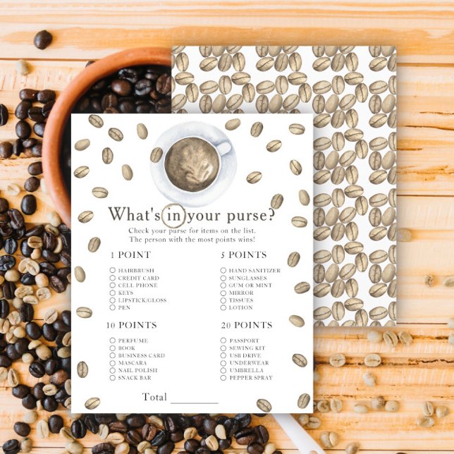 Coffee baby shower - What's in your purse game (Creator Uploaded)