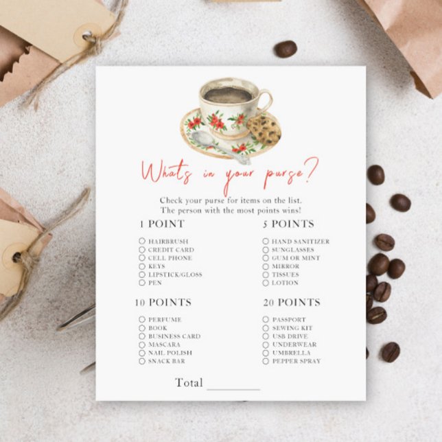 coffee baby shower - What's in your purse game (Creator Uploaded)