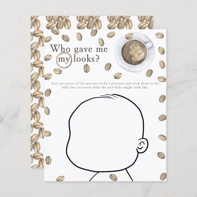 Coffee baby shower - Who gave me My looks? (Front/Back)