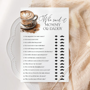 Coffee Baby Shower Who Said It Mummy or Daddy Game