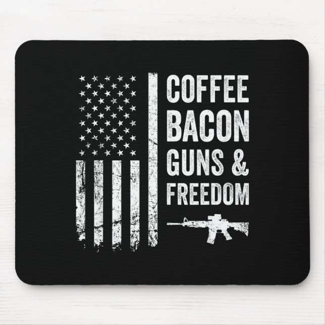 Coffee Bacon Guns &amp; Dom - Bbq Grill Funny Gun  Mouse Pad (Front)
