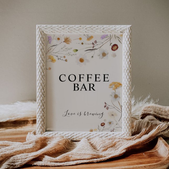 Coffee Bar Boho Wildflower Wedding Sign  (Creator Uploaded)
