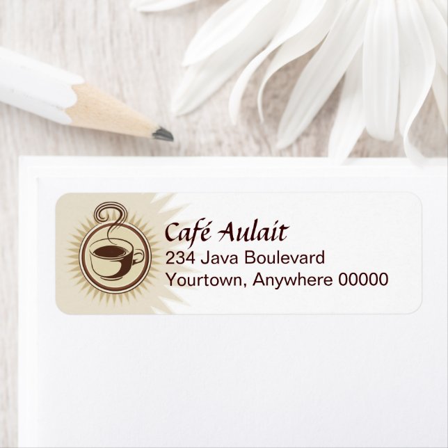 Coffee Bar Business Return Address Label (Insitu)