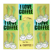Coffee Bar Fun Wall Decor w/ Green Triptych