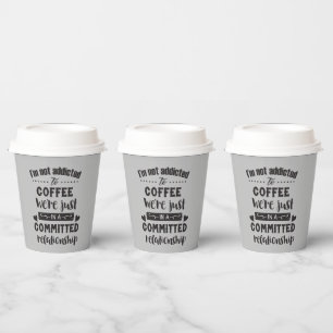coffee bar funny word art paper cups