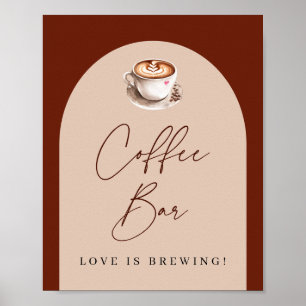 Coffee Bar Love is Brewing Bridal Shower Poster