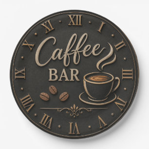 Coffee Bar Rustic Coffee Lover Station Gift Paper Plate