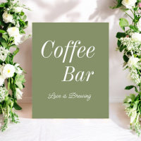 Coffee Bar Sage Green Wedding Shower 