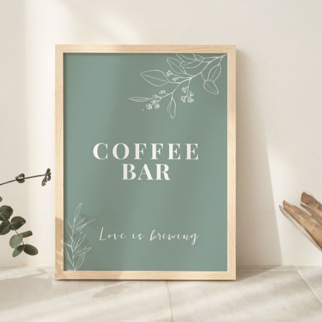 Coffee Bar Sage Green Wedding Sign  (Creator Uploaded)