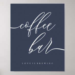 Coffee Bar Simple Navy Poster