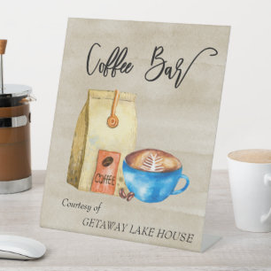 Coffee Bar Station Short term Rental  Pedestal Sig Sign