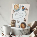 Coffee Bar Tabletop Sign Love is Brewing<br><div class="desc">Add a charming touch to your bridal shower or special event with our "Love is Brewing at our Coffee Bar - Please Help Yourself!" tabletop sign. Featuring beautifully illustrated coffee, latte, espresso, and coffee beans, this sign perfectly complements any coffee-themed celebration. Printed on high-quality material, the elegant design and vibrant...</div>