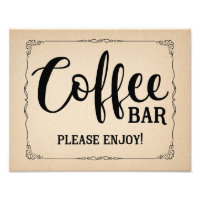coffee bar wedding or party sign