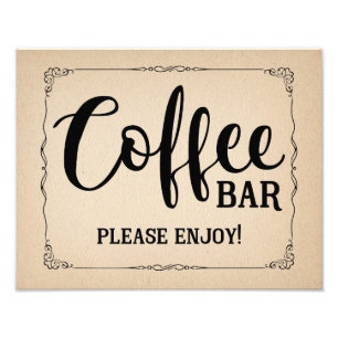 coffee bar wedding or party sign