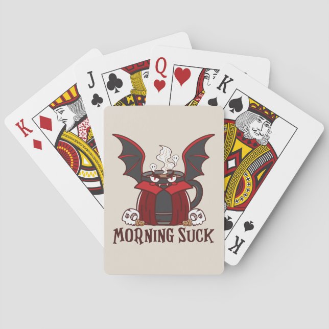 Coffee Bat Morning Suck Playing Cards (Back)