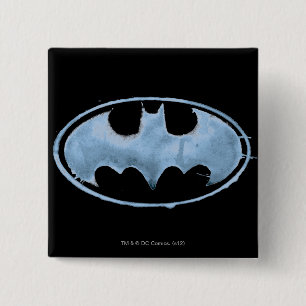 Coffee Bat Symbol - Blue 15 Cm Square Badge
