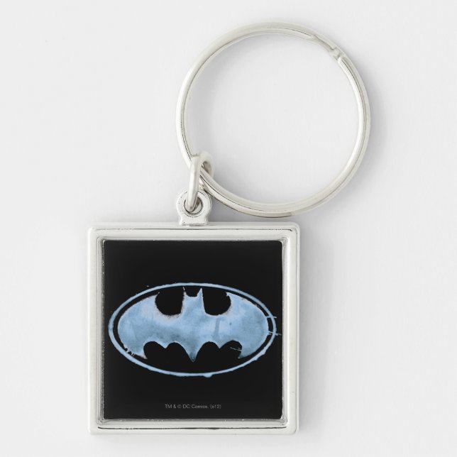 Coffee Bat Symbol - Blue Key Ring (Front)