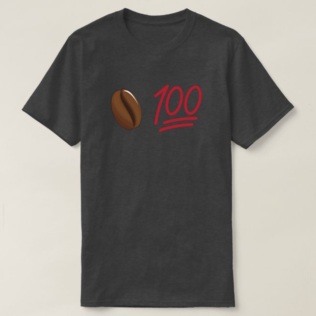 Coffee Bean 100 Funny T-Shirt (Design Front)