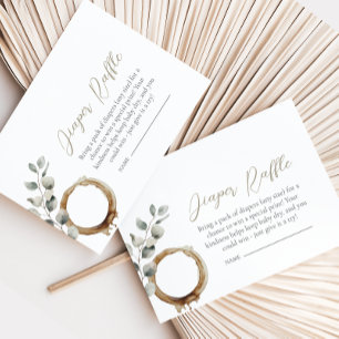 Coffee bean baby shower diaper raffle enclosure card