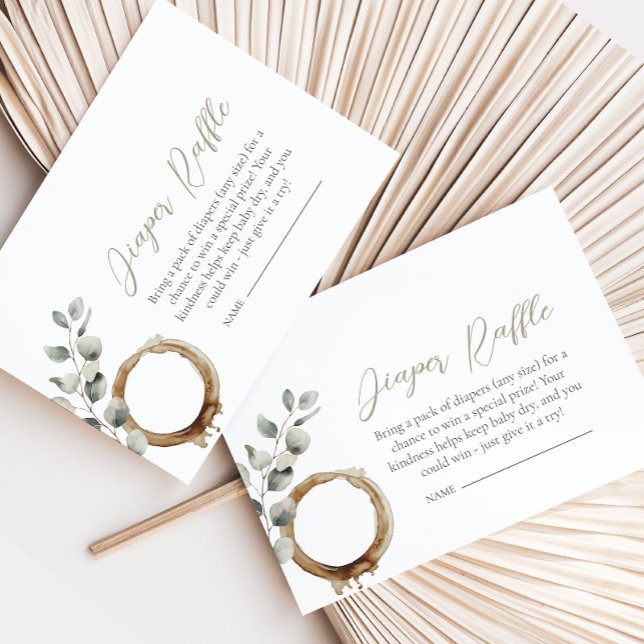 Coffee bean baby shower diaper raffle enclosure card (Creator Uploaded)